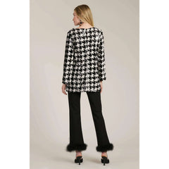 8.28 Boutique:Tyler Boe,Tyler Boe Sandra Sequin Houndstooth Tunic,Shirts & Tops