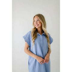 8.28 Boutique:Entro,The Audra Blue Scalloped Dress,Dress
