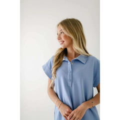 8.28 Boutique:Entro,The Audra Blue Scalloped Dress,Dress