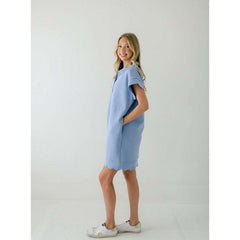 8.28 Boutique:Entro,The Audra Blue Scalloped Dress,Dress