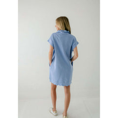 8.28 Boutique:Entro,The Audra Blue Scalloped Dress,Dress