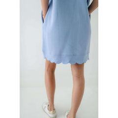 8.28 Boutique:Entro,The Audra Blue Scalloped Dress,Dress