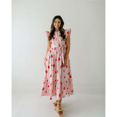 8.28 Boutique:Karlie Clothes,Karlie Stripe Poppy Ruffle Sleeve Maxi Dress,Dress