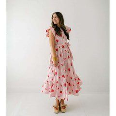 8.28 Boutique:Karlie Clothes,Karlie Stripe Poppy Ruffle Sleeve Maxi Dress,Dress
