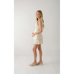 8.28 Boutique:Karlie Clothes,Karlie Eyelet Button Shorts in Beige,Bottoms