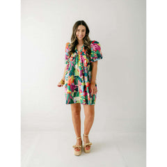 8.28 Boutique:Karlie Clothes,Karlie Birds of Paradise V-Neck Puff Sleeve Dress,Dress
