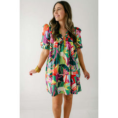 8.28 Boutique:Karlie Clothes,Karlie Birds of Paradise V-Neck Puff Sleeve Dress,Dress