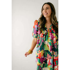 8.28 Boutique:Karlie Clothes,Karlie Birds of Paradise V-Neck Puff Sleeve Dress,Dress