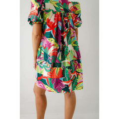 8.28 Boutique:Karlie Clothes,Karlie Birds of Paradise V-Neck Puff Sleeve Dress,Dress