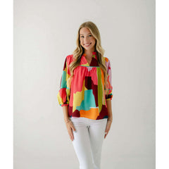 8.28 Boutique:Crosby by Mollie Burch,Crosby by Mollie Burch Rosie Top in Block Poppy,Shirts & Tops