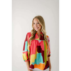 8.28 Boutique:Crosby by Mollie Burch,Crosby by Mollie Burch Rosie Top in Block Poppy,Shirts & Tops