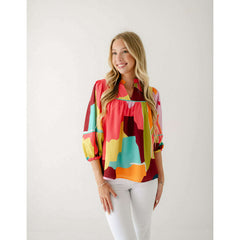 8.28 Boutique:Crosby by Mollie Burch,Crosby by Mollie Burch Rosie Top in Block Poppy,Shirts & Tops