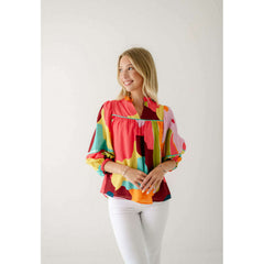 8.28 Boutique:Crosby by Mollie Burch,Crosby by Mollie Burch Rosie Top in Block Poppy,Shirts & Tops