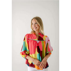 8.28 Boutique:Crosby by Mollie Burch,Crosby by Mollie Burch Rosie Top in Block Poppy,Shirts & Tops