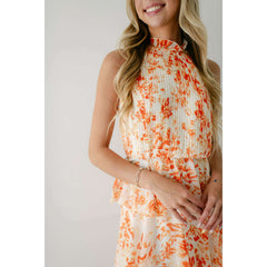 8.28 Boutique:LUCY PARIS,Lucy Paris Mari Orange Floral Tiered Dress,Dress