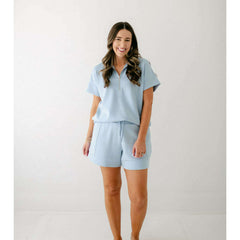 Varley Atrium High Rise Short 4.5" in Cashmere Blue