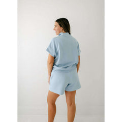 Varley Atrium High Rise Short 4.5" in Cashmere Blue