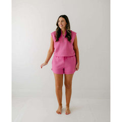 Varley Ollie High Rise Short 3.5 in Ibis Rose