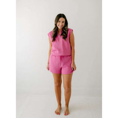 Varley Ollie High Rise Short 3.5 in Ibis Rose
