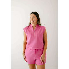 Varley Ollie High Rise Short 3.5 in Ibis Rose
