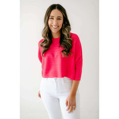8.28 Boutique:Kerisma Knits,Kerisma Knits Aiko Aja Top in Fuchsia,Shirts & Tops