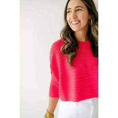 8.28 Boutique:Kerisma Knits,Kerisma Knits Aiko Aja Top in Fuchsia,Shirts & Tops