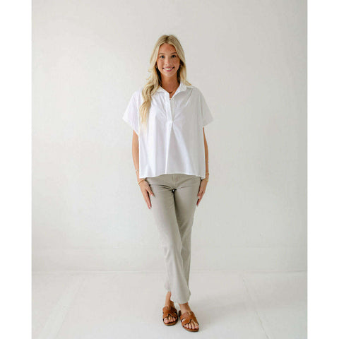 Karlie Stripe Poplin Button Up Top
