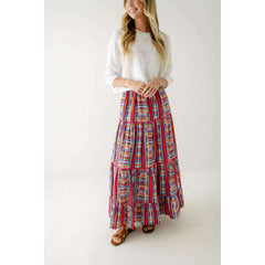 8.28 Boutique:Briton Court,Briton Court Savannah Skirt in Striped Floral Geo,skirt