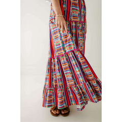 8.28 Boutique:Briton Court,Briton Court Savannah Skirt in Striped Floral Geo,skirt