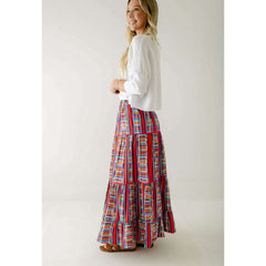 8.28 Boutique:Briton Court,Briton Court Savannah Skirt in Striped Floral Geo,skirt
