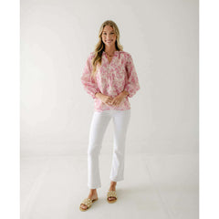 8.28 Boutique:Jade by Melody Tam,Jade Melody Tam Pink Dimensional Flower Top,Shirts & Tops