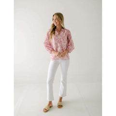 8.28 Boutique:Jade by Melody Tam,Jade Melody Tam Pink Dimensional Flower Top,Shirts & Tops