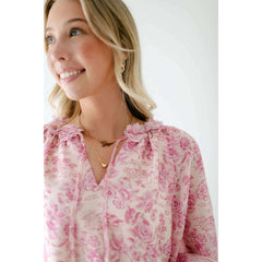 8.28 Boutique:Jade by Melody Tam,Jade Melody Tam Pink Dimensional Flower Top,Shirts & Tops