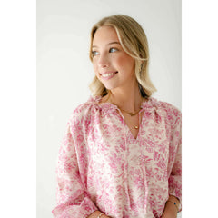 8.28 Boutique:Jade by Melody Tam,Jade Melody Tam Pink Dimensional Flower Top,Shirts & Tops