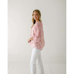 8.28 Boutique:Jade by Melody Tam,Jade Melody Tam Pink Dimensional Flower Top,Shirts & Tops