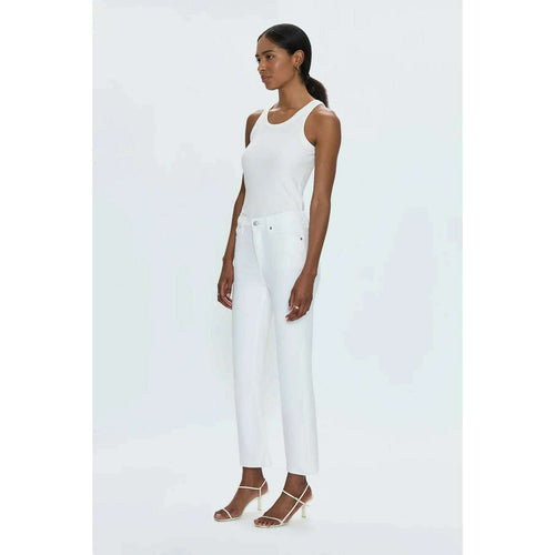 8.28 Boutique:PISTOLA DENIM,Lennon High Rise Crop Boot in Vivid White,Jeans