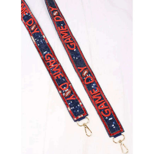 8.28 Boutique:Caroline Hill,Navy and Red Game Day Spirit Sequin Strap,purse strap