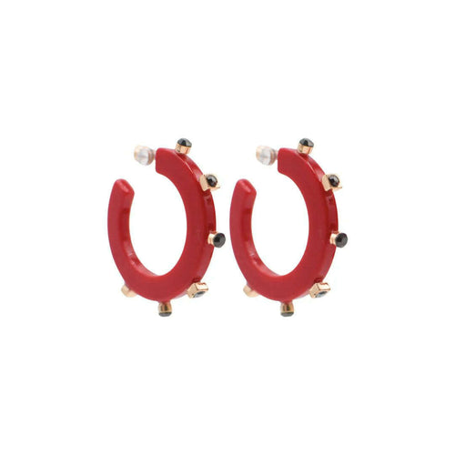 8.28 Boutique:Smith & Co. Jewel Design,Smith & Co City Girl Red and Black Earrings,Earrings