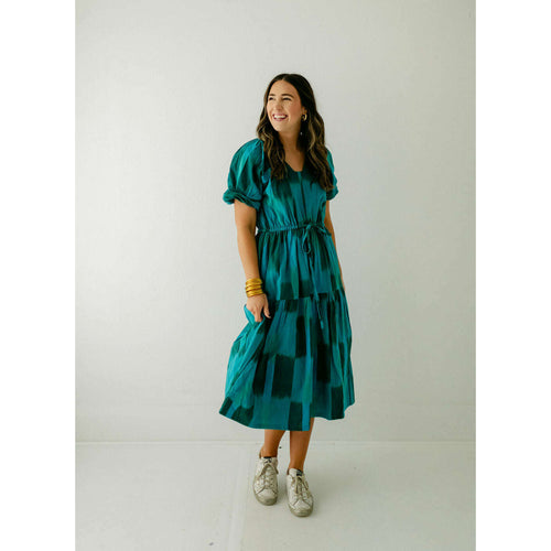 8.28 Boutique:WKND WYFR,Wknd Wyfr St. Barth's Turquoise Ikat Midi Dress,dress