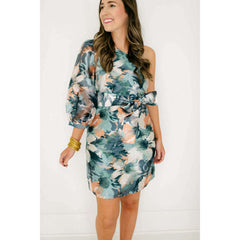 8.28 Boutique:Jade Melody Tam,Jade Melody Tam One Shoulder Floral Monet Dress,Dress