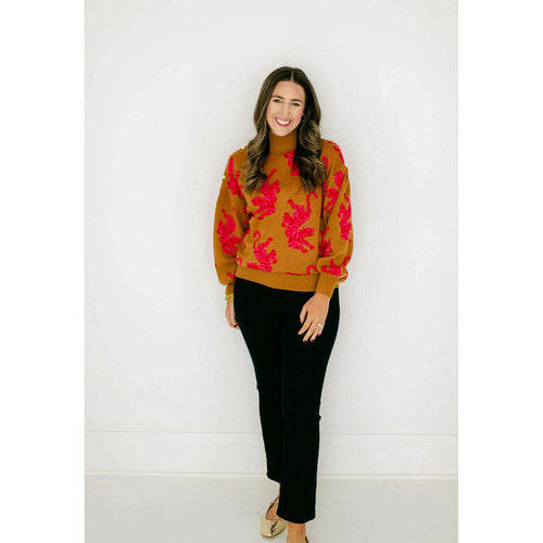 8.28 Boutique:Crosby by Mollie Burch,Crosby By Mollie Burch Charlotte Sweater in Camel Tiger Tango,Sweaters