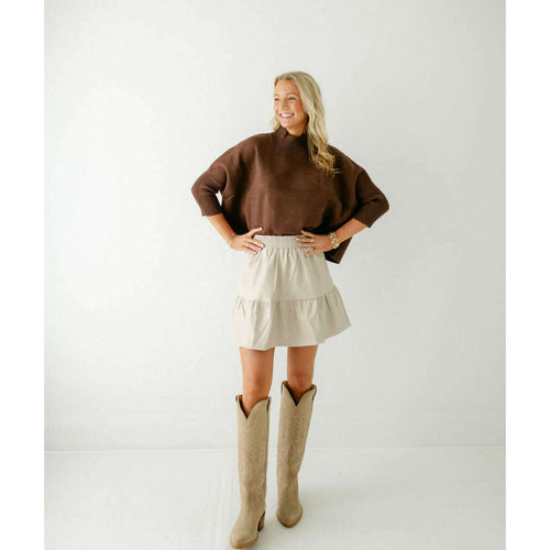 8.28 Boutique:Joy*Joy,Joy*Joy Pleather Skort in Bone,Skorts