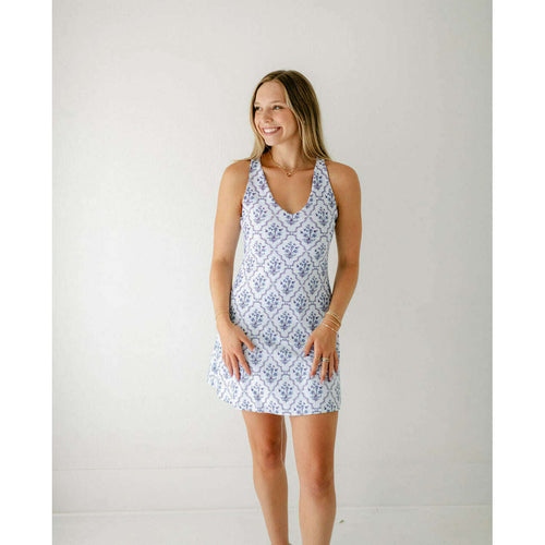 8.28 Boutique:Smith & Quinn,Smith & Quinn Camilla Cornflower Tile Exercise Dress,Dress