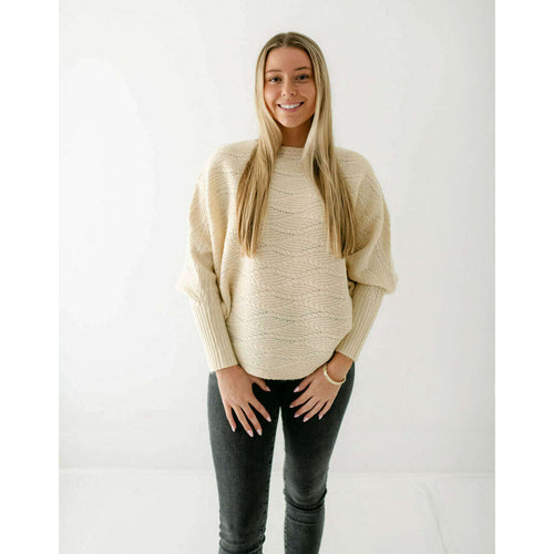 8.28 Boutique:Kerisma Knits,Kerisma Knits Artisan Top in Ecru,Sweaters