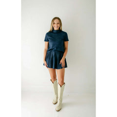 8.28 Boutique:Sincerely Ours,Sincerely Ours Navy Snake Suede Skirt,skirt