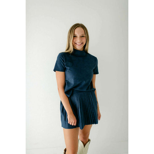 8.28 Boutique:Sincerely Ours,Sincerely Ours Navy Snake Suede Skirt,skirt