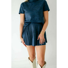 8.28 Boutique:Sincerely Ours,Sincerely Ours Navy Snake Suede Skirt,skirt