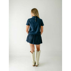 8.28 Boutique:Sincerely Ours,Sincerely Ours Navy Snake Suede Skirt,skirt