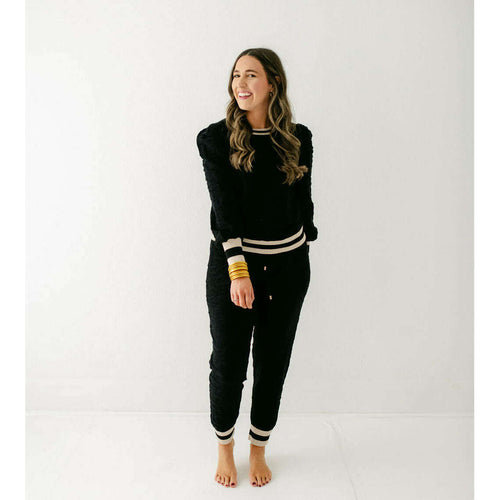 8.28 Boutique:Emily McCarthy,Emily McCarthy Julia Sweater in Black Knit Cheetah,Sweaters