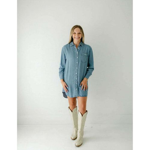 8.28 Boutique:Z-Supply,Z-Supply Dover Chambray Dress in Sun Bleached Indigo,Dress